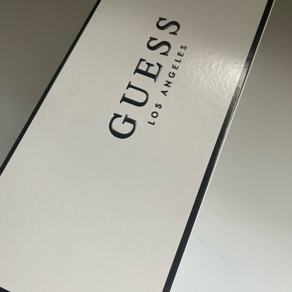 New in box- Guess Black Quilted Mules with Gold Accent - Picture 9 of 9